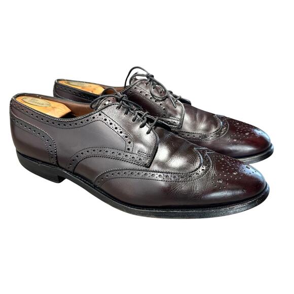 Allen Edmonds Concord 10.5 B Burgandy‎ Leather Oxford Wingtip Almond Toe Lace Up Allen Edmonds Wingtip Solid Dress Shoes for Men for sale | eBay main image 4
